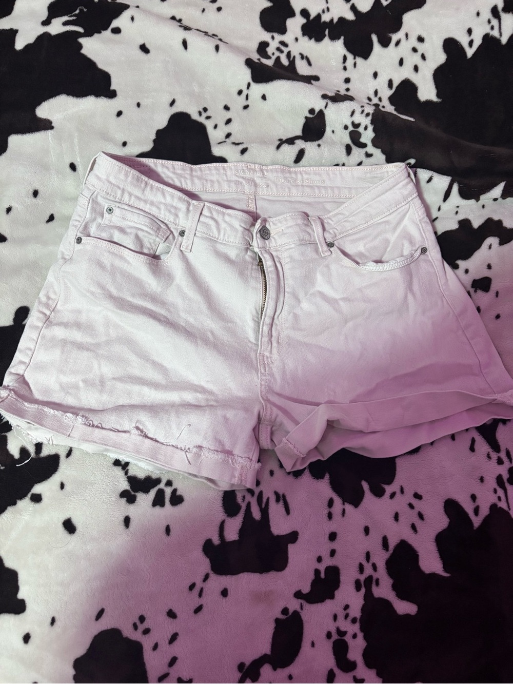 Levi's Light Pink Denim Cuffed Shorts